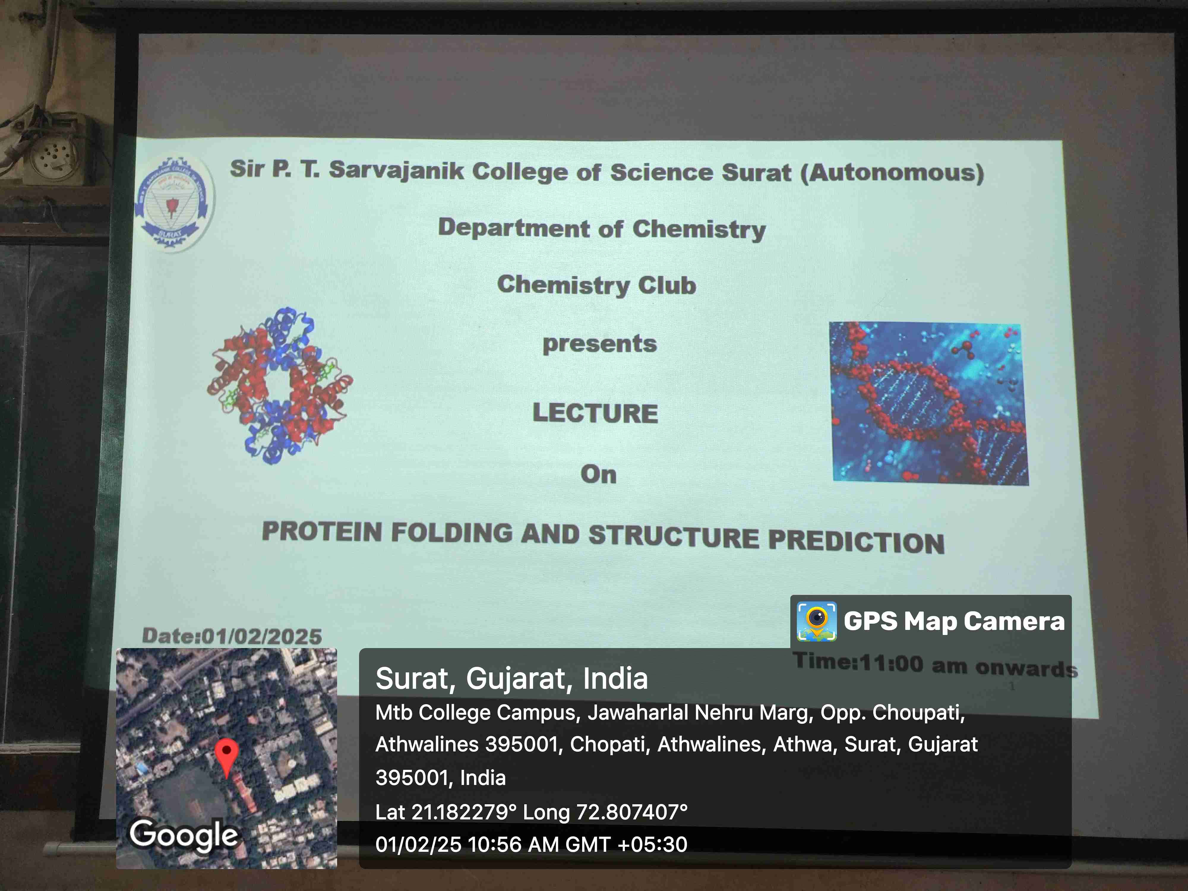 Talk on “Protein folding and structure prediction” (Chemistry Club Activity)